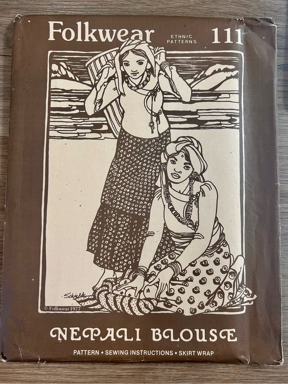 Vintage Folkwear 111 Nepali Blouse & Skirt Wrap Sewing Pattern Uncut